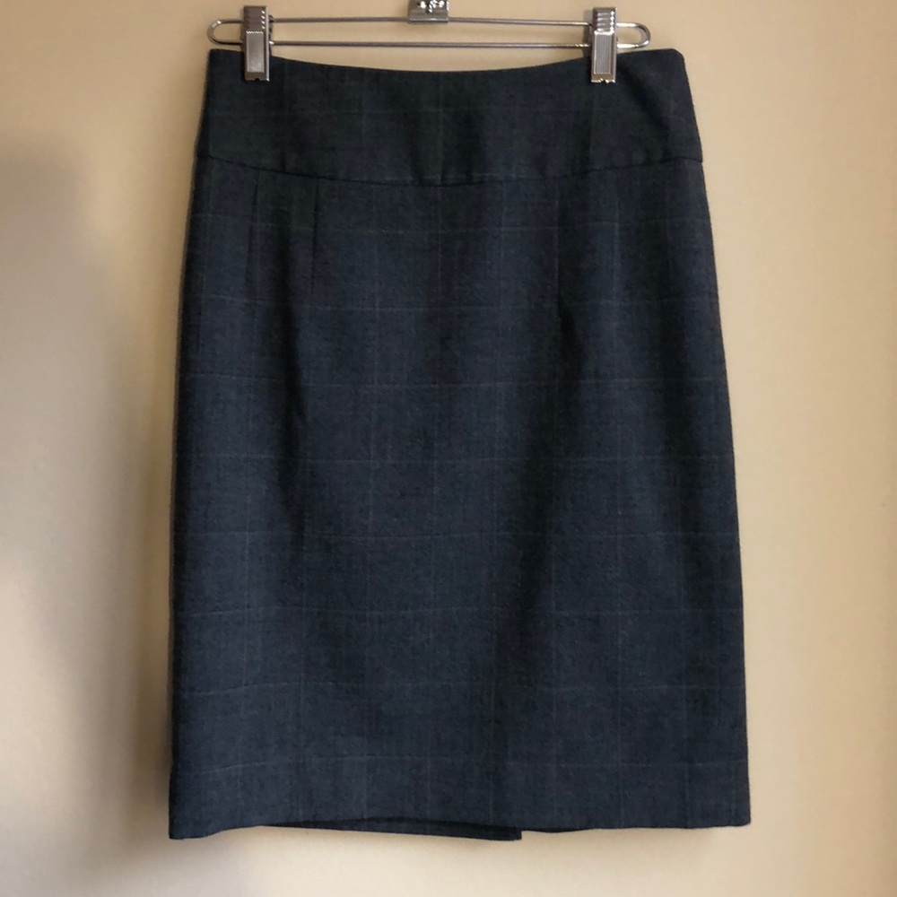 Banana Republic Factory Gray Plaid Pencil Skirt